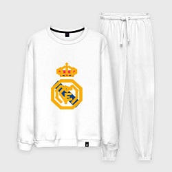 Костюм хлопковый мужской Football - Real Madrid, цвет: белый