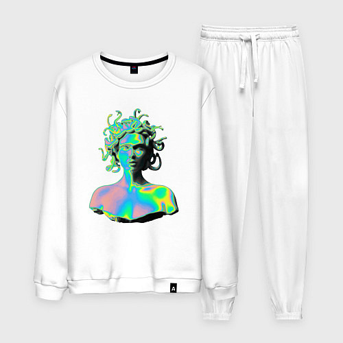 Мужской костюм Gorgon Medusa Vaporwave Neon / Белый – фото 1