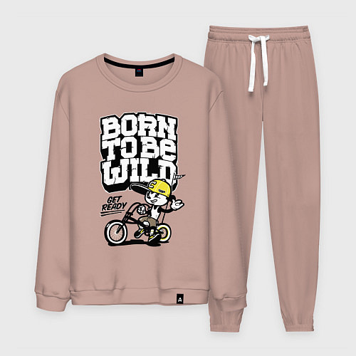 Мужской костюм Born to be wild Рожденный быть диким / Пыльно-розовый – фото 1