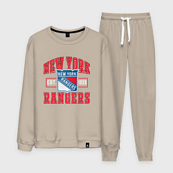 Костюм хлопковый мужской NY RANGERS NHL НЬЮ-ЙОРК РЕЙНДЖЕРС, цвет: миндальный