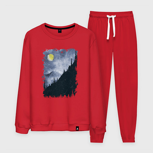 Мужской костюм Медведи на склоне / Красный – фото 1