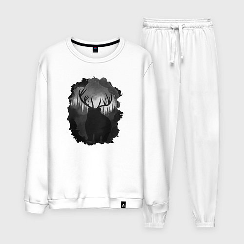 Мужской костюм Медведь с рогами / Белый – фото 1