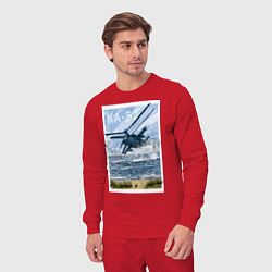 Костюм хлопковый мужской Вертолет КА-52, цвет: красный — фото 2