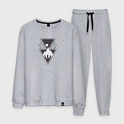 Костюм хлопковый мужской Медвежья геометрия, цвет: меланж