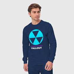 Костюм хлопковый мужской Символ Fallout в неоновых цветах, цвет: тёмно-синий — фото 2