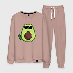 Костюм хлопковый мужской Avo cat o в очках, цвет: пыльно-розовый
