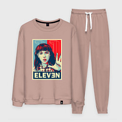 Костюм хлопковый мужской Stranger Things Eleven, цвет: пыльно-розовый