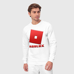 Костюм хлопковый мужской ROBLOX логотип красный градиент, цвет: белый — фото 2