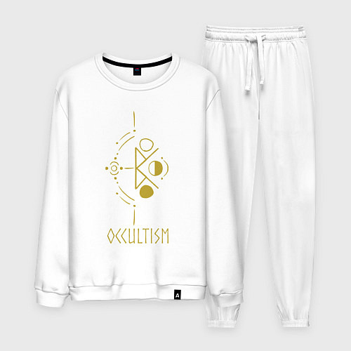 Мужской костюм Руническая вязь - Оккультизм / Белый – фото 1