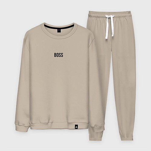 Мужской костюм Boss Black Text / Миндальный – фото 1