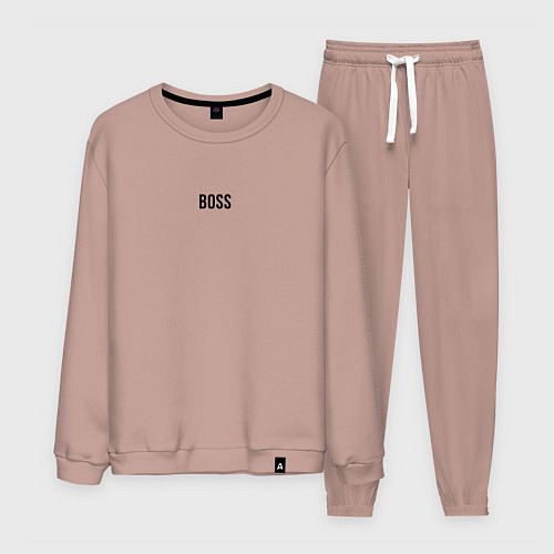 Мужской костюм Boss Black Text / Пыльно-розовый – фото 1