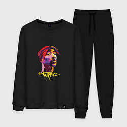 Костюм хлопковый мужской Tupac Color, цвет: черный