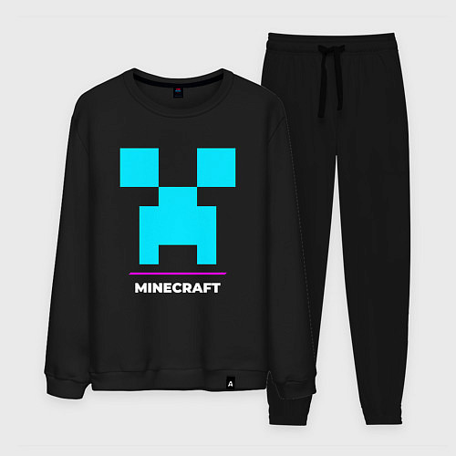 Мужской костюм Символ Minecraft в неоновых цветах / Черный – фото 1