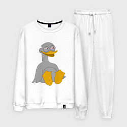 Костюм хлопковый мужской Два весёлых гуся СЕРЫЙ, цвет: белый
