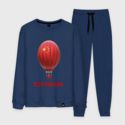 Костюм хлопковый мужской 3d aerostat China, цвет: тёмно-синий