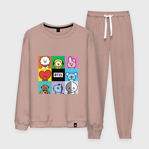 Мужской костюм BT21 BTS к-поп / Пыльно-розовый – фото 1