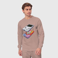 Костюм хлопковый мужской Game boy insides, цвет: пыльно-розовый — фото 2