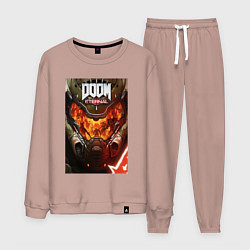 Костюм хлопковый мужской Doom eternal - poster, цвет: пыльно-розовый