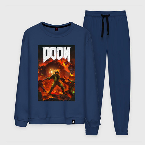 Мужской костюм Doom slayer - hell / Тёмно-синий – фото 1