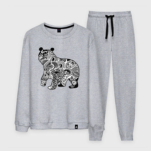 Мужской костюм Орнаментальный русский медведь / Меланж – фото 1