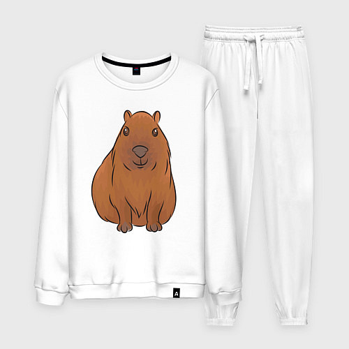 Мужской костюм Капибара сидит и радуется / Белый – фото 1