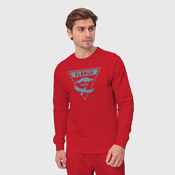 Костюм хлопковый мужской Эльбрус 5642 лого, цвет: красный — фото 2