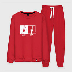 Костюм хлопковый мужской Пластик - Метал, цвет: красный
