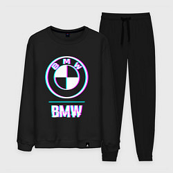 Костюм хлопковый мужской Значок BMW в стиле glitch, цвет: черный