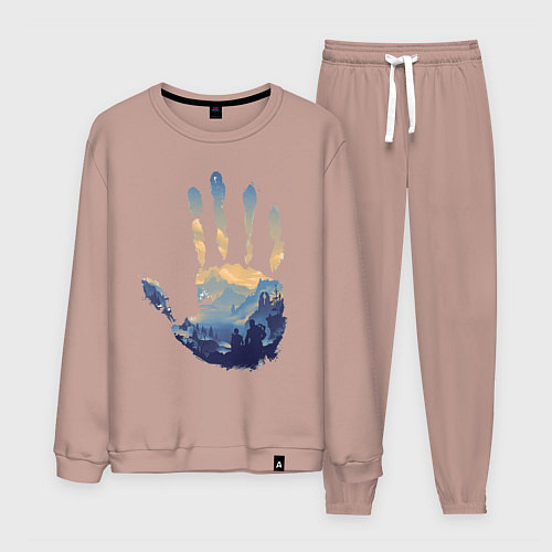 Мужской костюм Отпечаток ладони Кратоса / Пыльно-розовый – фото 1