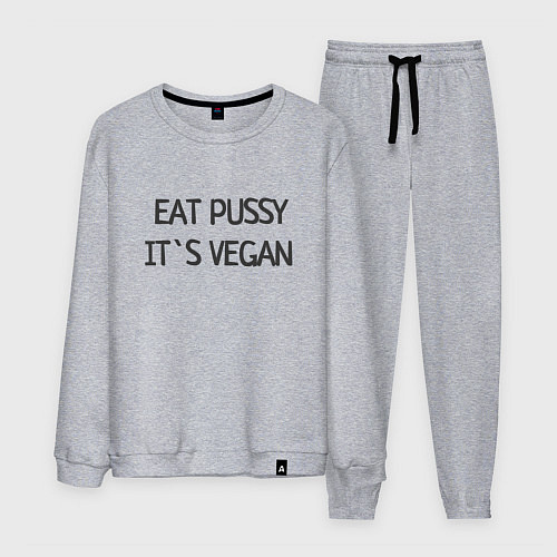 Мужской костюм EAT PUSSY, ITS VEGAN / Меланж – фото 1