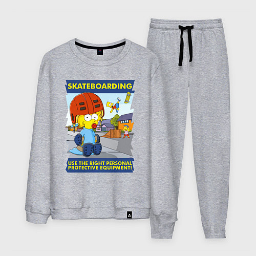 Мужской костюм Skateboarding - use the right personal protective / Меланж – фото 1
