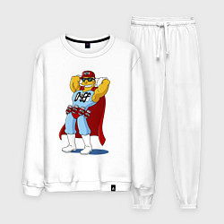 Костюм хлопковый мужской Duffman - Simpsons, цвет: белый