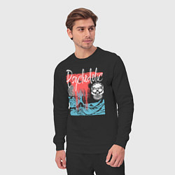 Костюм хлопковый мужской Психоделка абстрактная с черепом, цвет: черный — фото 2