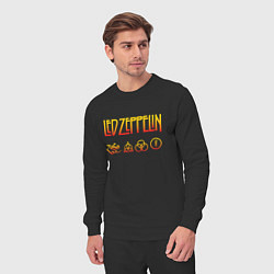 Костюм хлопковый мужской Led Zeppelin - logotype, цвет: черный — фото 2