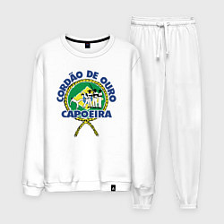 Костюм хлопковый мужской Cordao de ouro Capoeira flag of Brazil, цвет: белый