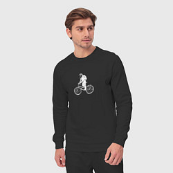 Костюм хлопковый мужской По космосу на велосипеде, цвет: черный — фото 2