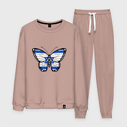 Костюм хлопковый мужской Бабочка - Израиль, цвет: пыльно-розовый