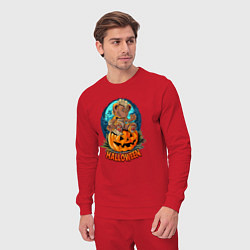 Костюм хлопковый мужской Halloween - Мишка на тыкве, цвет: красный — фото 2