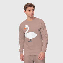 Костюм хлопковый мужской Бeлый лебедь, цвет: пыльно-розовый — фото 2