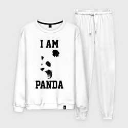 Костюм хлопковый мужской Я - панда, цвет: белый
