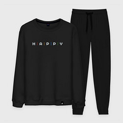 Костюм хлопковый мужской Happy Man, цвет: черный