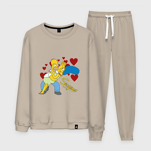 Мужской костюм Гомер и Мардж Симпсон / Миндальный – фото 1