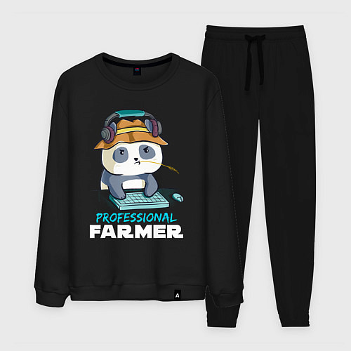 Мужской костюм Professional Farmer - панда геймер / Черный – фото 1