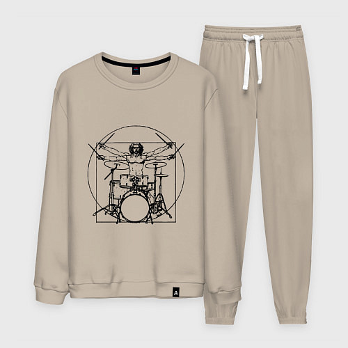 Мужской костюм Vitruvian drummer / Миндальный – фото 1