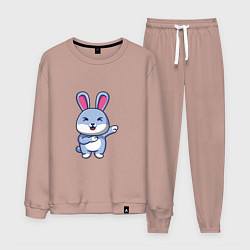 Костюм хлопковый мужской Bunny Dab, цвет: пыльно-розовый