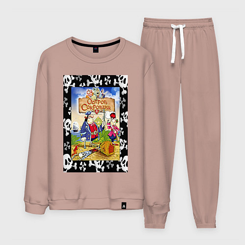 Мужской костюм Постер мультфильма остров сокровищ / Пыльно-розовый – фото 1