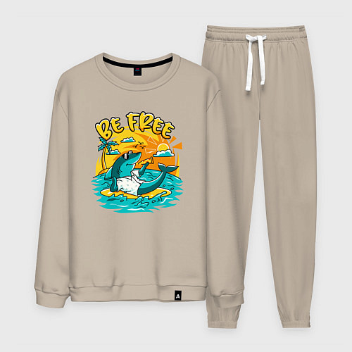 Мужской костюм Акула серфингист будь свободным / Миндальный – фото 1
