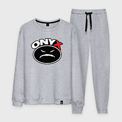 Костюм хлопковый мужской Onyx - black logo, цвет: меланж