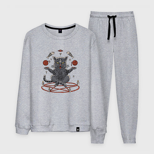 Мужской костюм Кот в пентограмме / Меланж – фото 1