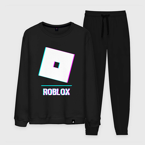 Мужской костюм Roblox в стиле glitch и баги графики / Черный – фото 1